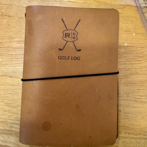 Rustico Golf Log Scorecard Holder Set Leather Brown w/Kaweco Pencil greens tool - Picture 4 of 7